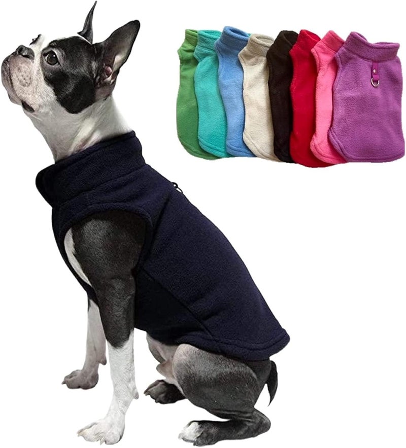 Jacko & Co - Fleece Vest Dog Sweater with Leash Ring - Soft, Warm & Lightweight Pullover Coat for Small & Medium Dogs, Puppies & Cats - Cozy Fall/Winter/Spring Pet Jacket (Black, Small 4-6lbs) - Image 1
